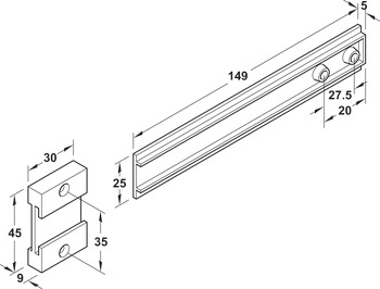 Connecting Fitting for Appliance Door - view 3