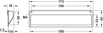 Cavendish Inset Handle Zinc Alloy SSE 160mm Fixing Centres - view 3