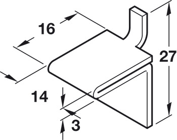 Shelf Support Stud 16x14mm Dbl Steel SN - view 2