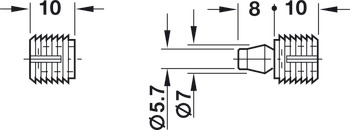 Dowel Connector 2Pt Plug-In Nyl Nat Col - view 2
