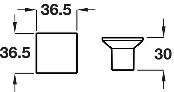 Issey Knob Square Aluminium SSE 36.5x36.5x30mm - view 2
