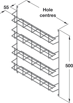 Spice/Pack Rack 4-Tier 500x55mm Lin SCP - view 2