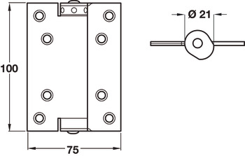 Spring Hinges Sgl Act 100x75mm Silver - view 2