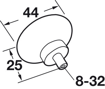 Glacio Knob Zinc/Gls Clr/Nickel D44x25mm - view 2