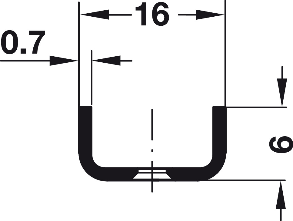 Shelf Support Strip Rectangle/SM 3.5m SNP - view 2