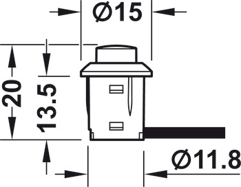 Loox LED D14mm PushButton Switch Plastic Black - view 2