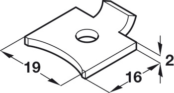 Shelf Support Stud 16x19mm Sgl Steel EB - view 2