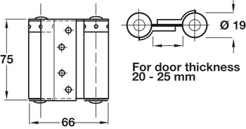 Spring Hinge Dbl Act 75x66mm Steel Silver - view 2