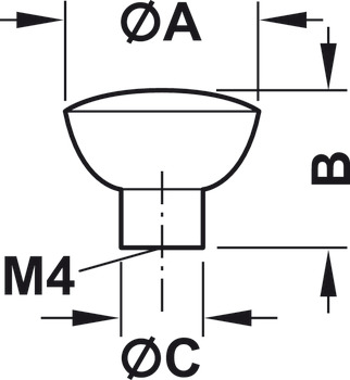 Dimple Knob Zinc Alloy MN D33x27mm - view 3
