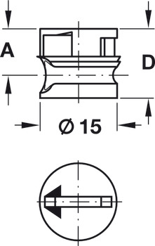 Minifix 15 Housing 15/16mm wo Rim White - view 2
