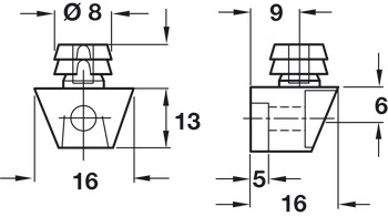 Cabinet Connector D8mm Dowel Plastic Wht - view 2