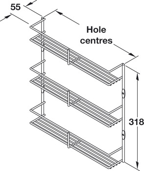 Spice/Pack Rack 3-Tier 400x55mm Lin SCP - view 2