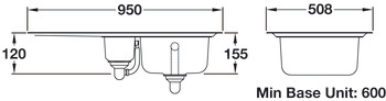 Rectangle Glendale GL9502 1.5B Sink Rev Stainless Steel - view 2