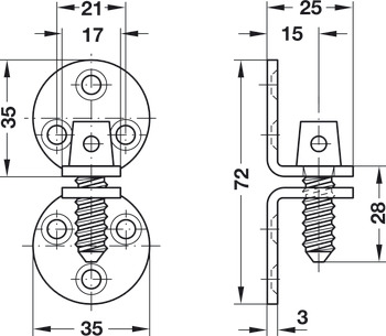 Hamburg Style Connector Steel Brass Plt - view 2
