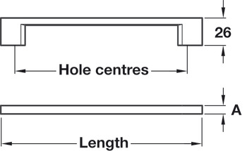 Lincoln D Pull Handle Zinc Alloy PC 160mm Fixing Centres - view 2