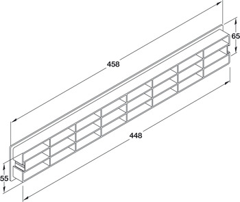 Ventilation Grille Rectangle 458x65mm Plastic Matte Silver - view 5
