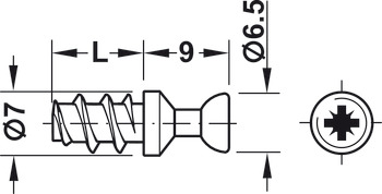 Minifix C100 Spread Bolt 8/24mm Zinc Alloy Black - view 4