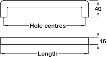 Metropolis Pull Handle 304 SSS 448mm Fixing Centres - view 2