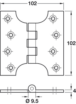 Parliament Hinge 102x102mm Brass Polished Brass - view 2