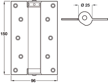 Spring Hinges Sgl Act 150x96mm Silver - view 2