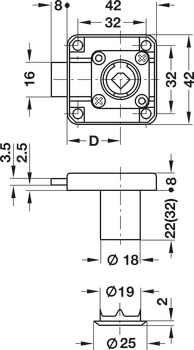 Symo Rim Lock 18/22mm LH Differ MNP - view 2