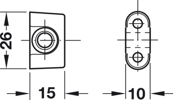 Rod Guide for D6mm Profile Zinc Alloy/Plastic PNP - view 2