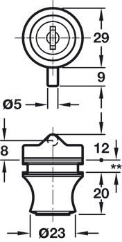 Glass Door Cyl Lock N7921PL MNP - view 2