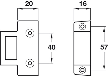 Box Keeper 40/57mm Fixing Centres Silver PC - view 2