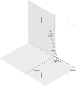 Flexible Flap Stay 200mm UH Plastic White - view 2