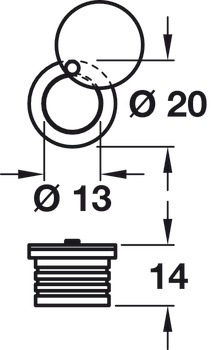 Budget Lock Ferrule Escutcheon w Cov SSS - view 2