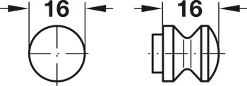 Mini Push-Lock Knob D16mm Plastic CP - view 3