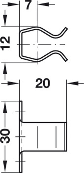 Plinth Spring Catch Nyl/Steel Chromatized - view 3