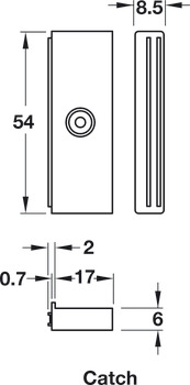 Magnetic Catch Slim 5.0kg SF Steel/Plastic Wht - view 4
