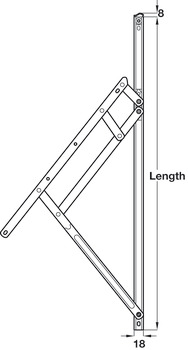 Loadpro HD Friction Hinge 406mm 430 Stainless Steel - view 2
