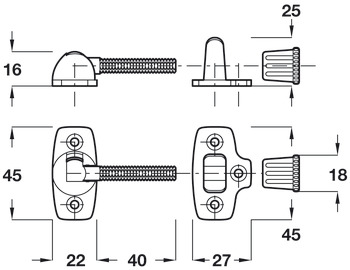Sash Fastener Economy Zinc Alloy EB - view 2