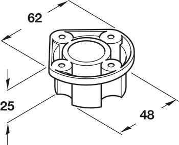 Plinth Top Section  Screw Mount Plastic Black - view 2