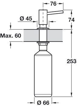 Grohe Cosmopolitan Soap Dispenser Brushed Stainless Steel - view 2