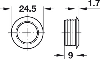 Mini Push-Lock Rosette D20/24.5mm Plastic PC - view 3