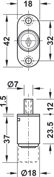 PushButton Cylinder D18mm M5 MNP Differ - view 2