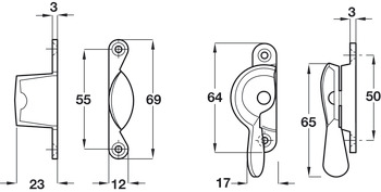 Sash Fastener Fitch Pat 64mm Brass PC - view 2
