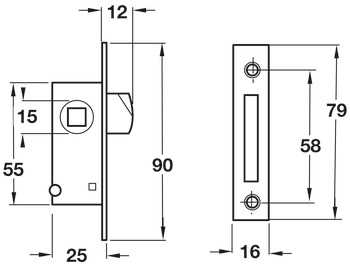 Mortice Budget Lock 55/90mm SZP Rainbow - view 2