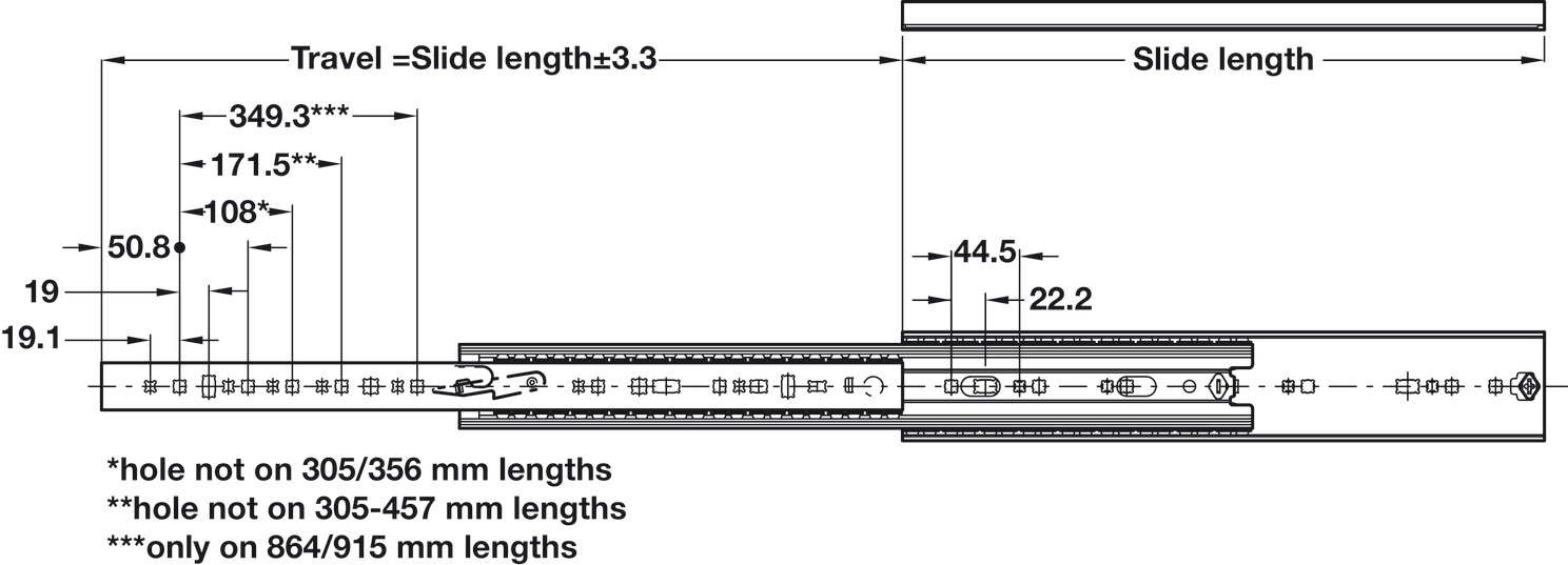 7957 BB Drawer Runner Full 160kg 915mm Steel Glv - view 6