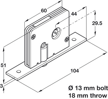 Hawa 20-A Endfold Deadbolt Lock Steel Galvanised