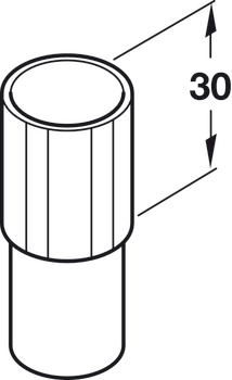 Plinth Shaft Extension 70mm Plastic Black - view 2