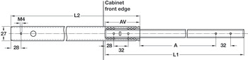 BB Drawer Runner 27mm Groove Sgl 15kg 350-568mm - view 2