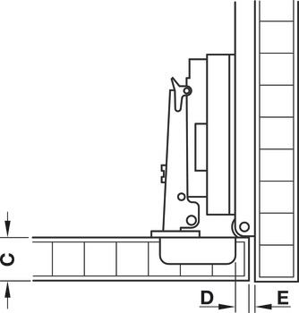 Accuride 1432 40mm Hinge Set-Thick Inset - view 4
