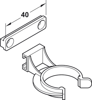 AXILO 78 Plinth Pnl Clip - Screw Fix Plastic - view 2