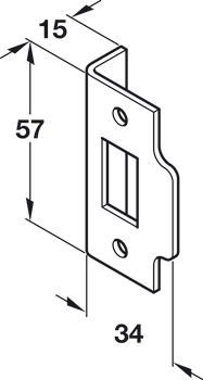 Rebate Set 13mm Tub Mort Latch Aluminium/Steel NP - view 3