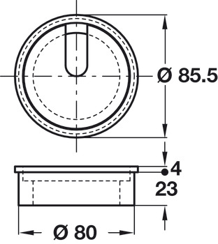 Cable Outlet 2prt D80x27mm Maple Raw - view 2