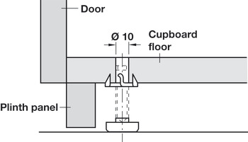 Plinth Adj Fit M8x45mm D23mm Galvanised Steel/Wht - view 2